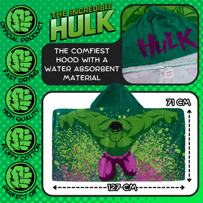 Incredible Hulk Hooded Towel Avengers Poncho Beachtowel Bath Towel Swimming Wrap