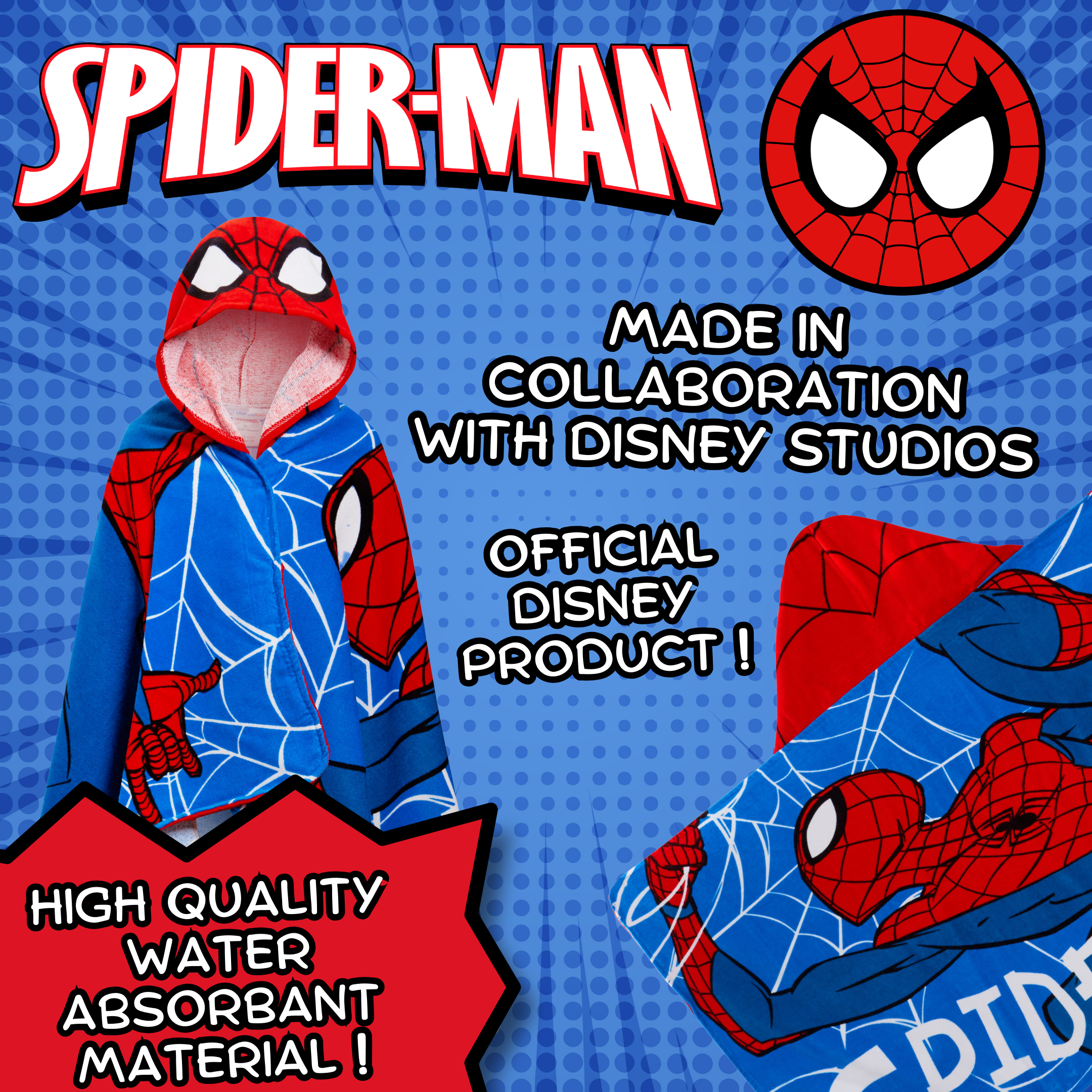 Spiderman Hooded Towel Avengers Poncho Kids Beach Towel Bath Towel Swimming Wrap