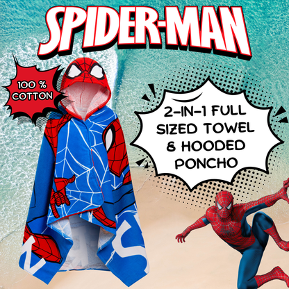Spiderman Hooded Towel Avengers Poncho Kids Beach Towel Bath Towel Swimming Wrap