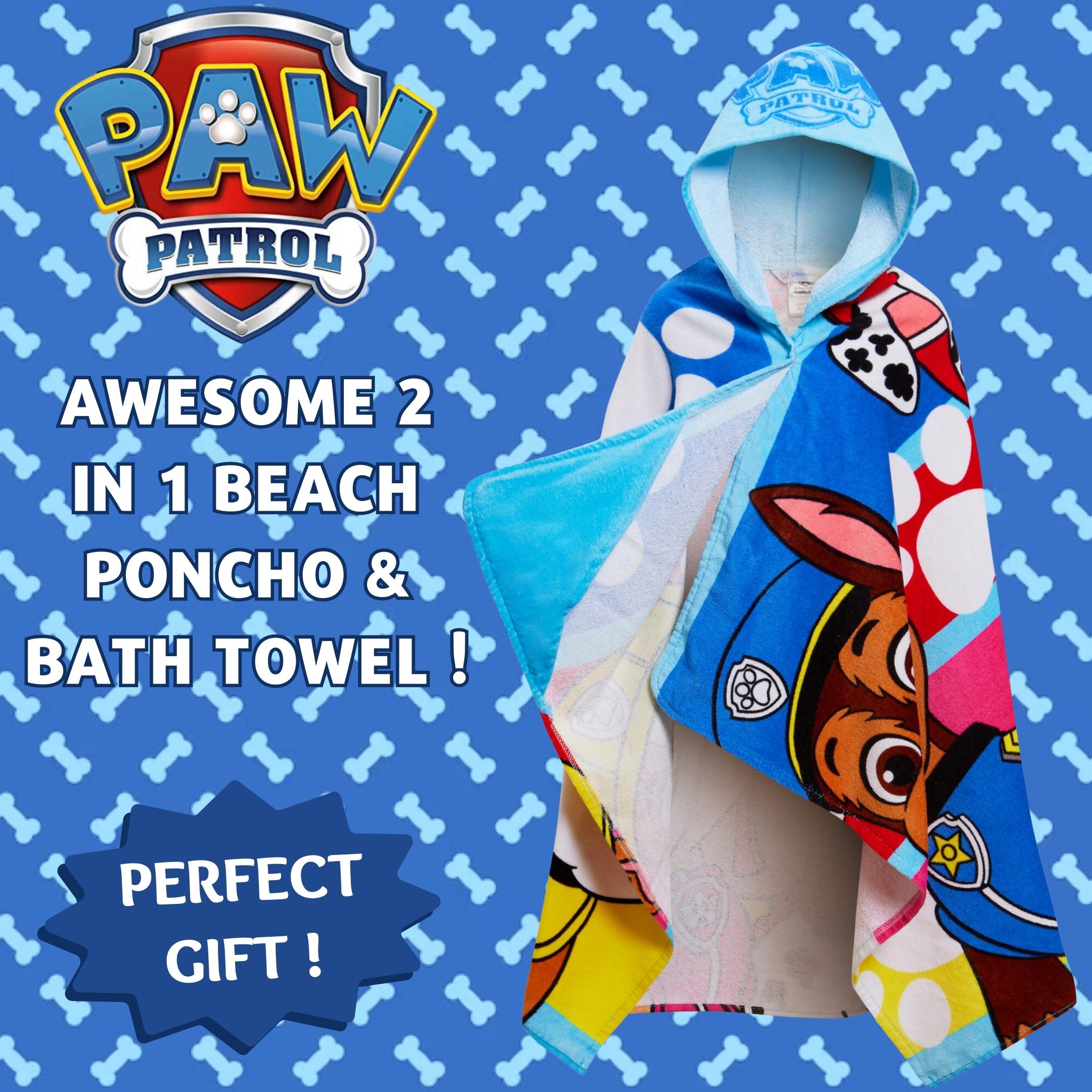 Paw Patrol Hooded Towel Chase Poncho Kids Beach Towel Bath Towel Swimming Wrap