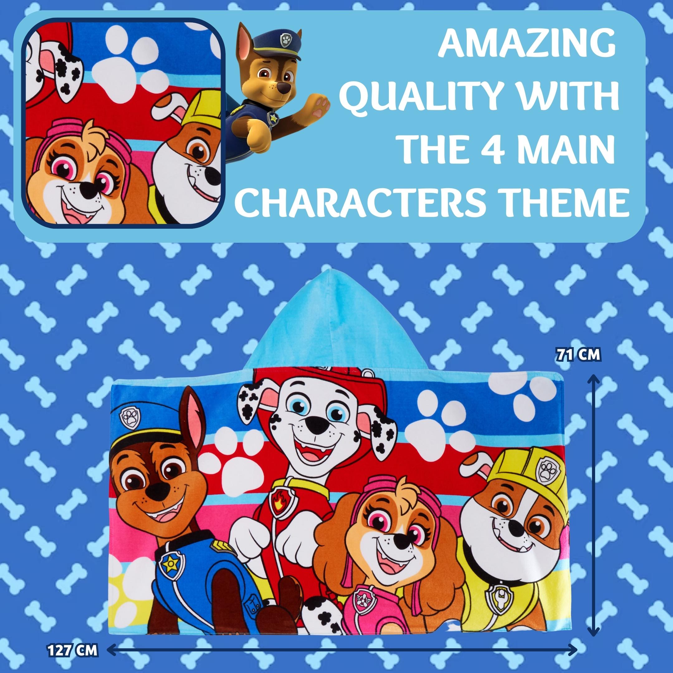 Paw Patrol Hooded Towel Chase Poncho Kids Beach Towel Bath Towel Swimming Wrap