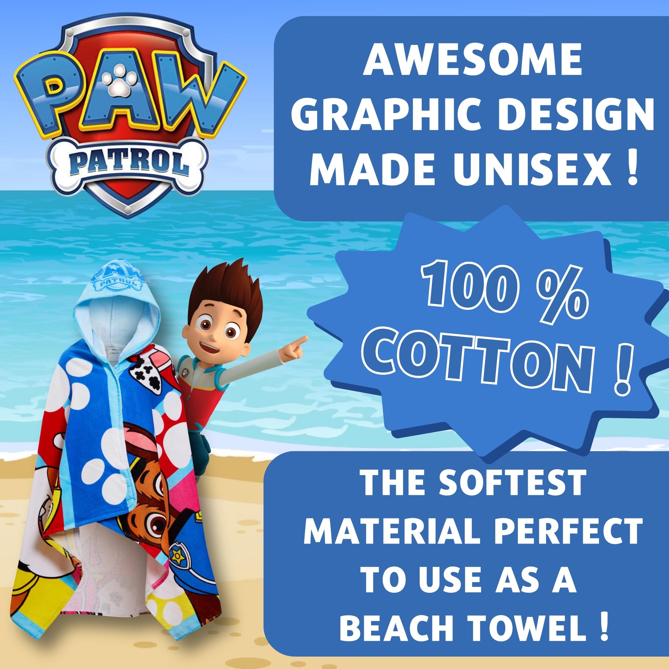 Paw Patrol Hooded Towel Chase Poncho Kids Beach Towel Bath Towel Swimming Wrap