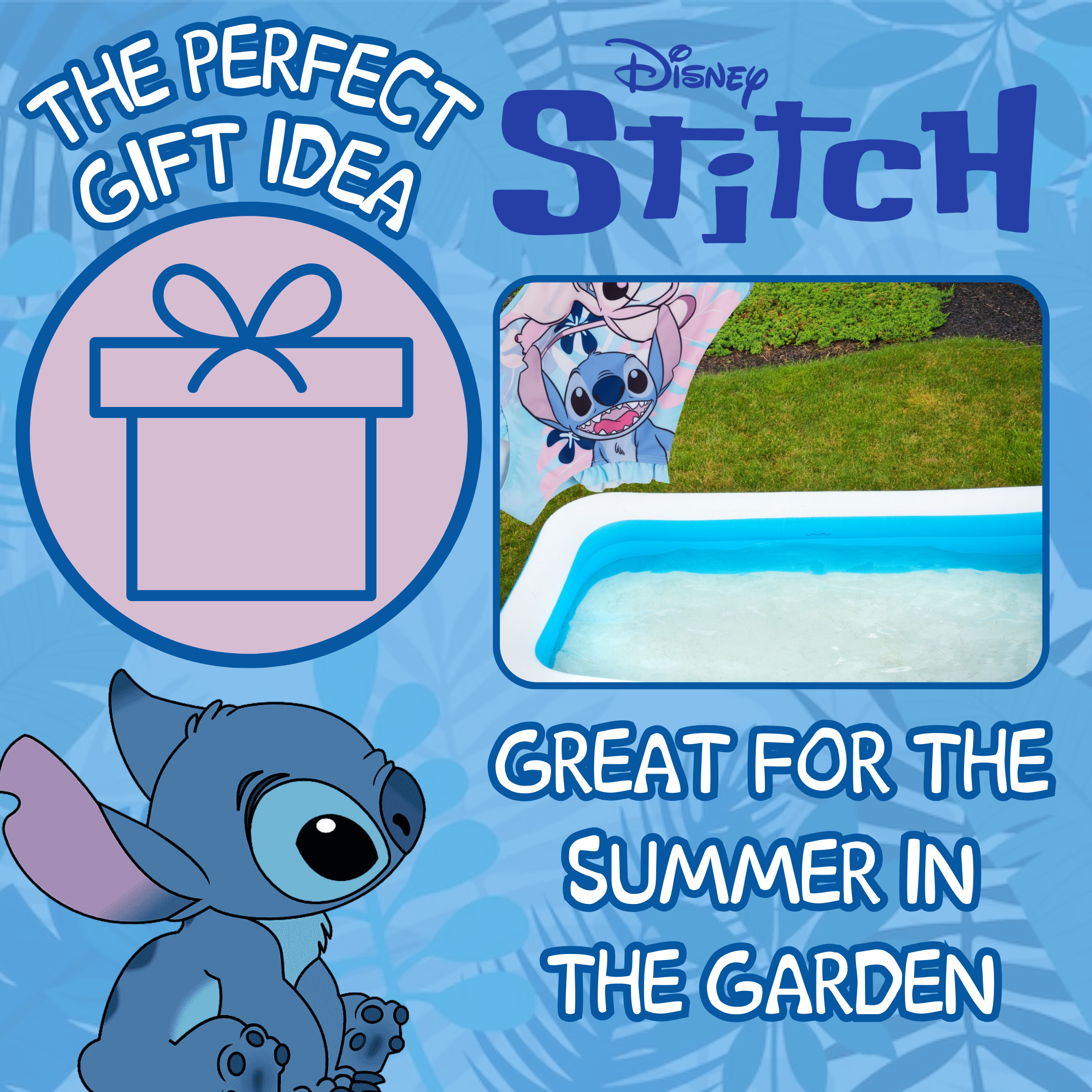 Girls Disney Stitch Swimming Costume Kids Angel Swimwear One Piece Swimsuit Pool