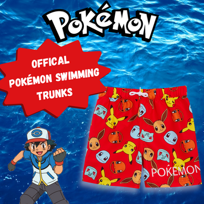 Boys Pokemon Swim Shorts Kids Pikachu Swimming Trunks Holiday Beach Pool Shorts