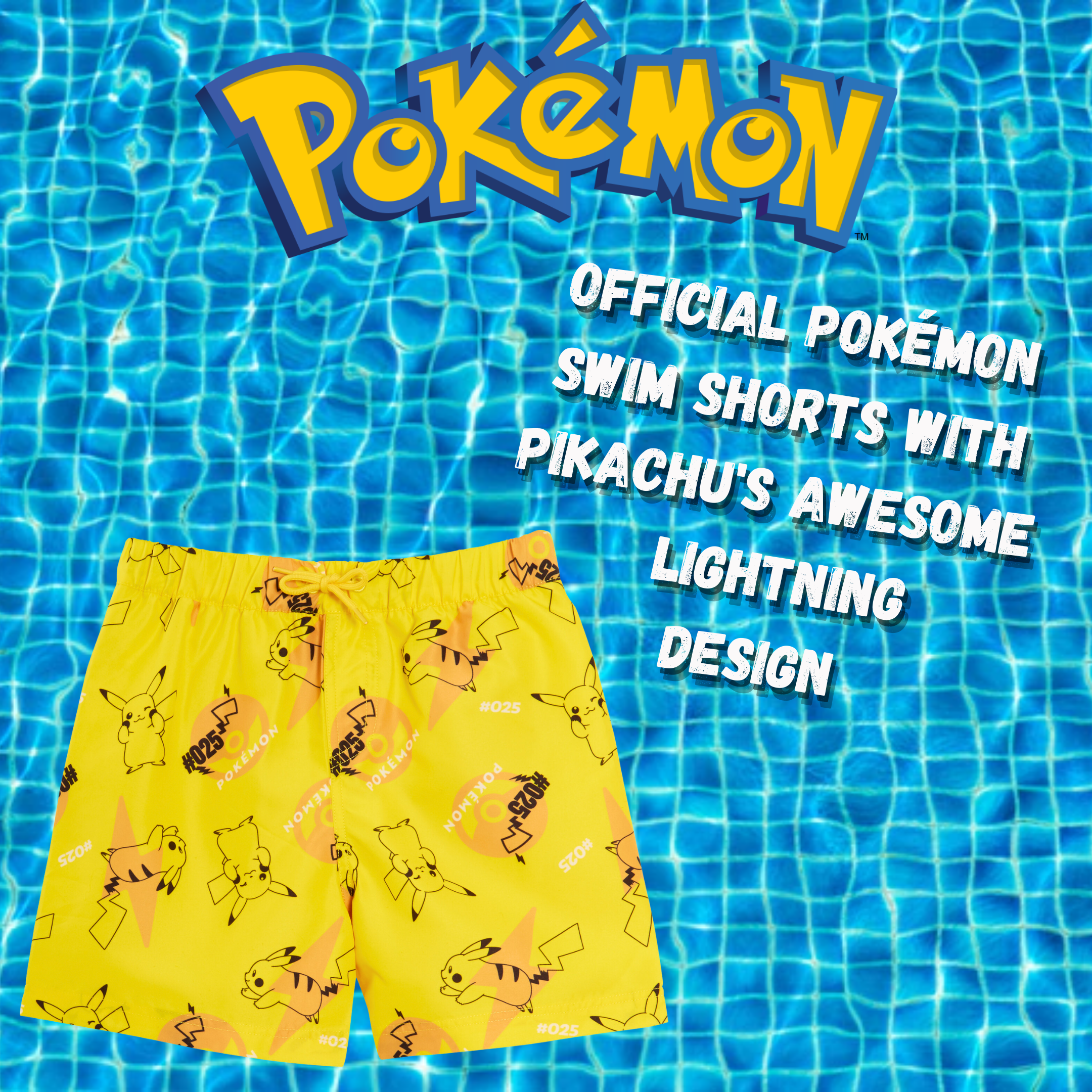 Boys Pikachu Swim Shorts Pokemon Swimming Shorts Kids Trunks Holiday Pool Shorts