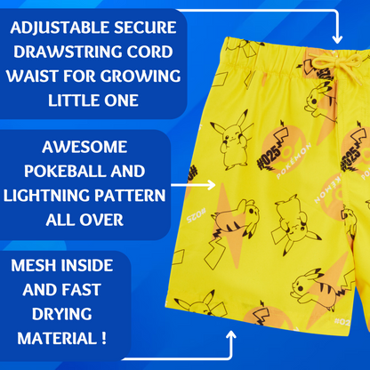 Boys Pikachu Swim Shorts Pokemon Swimming Shorts Kids Trunks Holiday Pool Shorts
