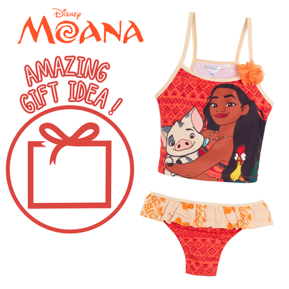 Girls Disney Moana Tankini Kids Deluxe Two Piece Swimming Costume Beach Swimsuit