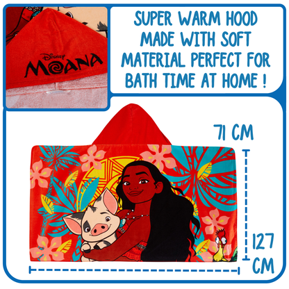 Disney Moana Hooded Towel Girls Poncho Kids Beach Towel Bath Towel Swimming Wrap