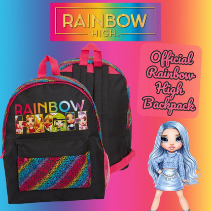 Rainbow High Backpack for Girls School Bag Large Rucksack Lunch Book Travel Bag