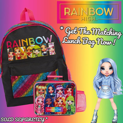 Rainbow High Backpack for Girls School Bag Large Rucksack Lunch Book Travel Bag