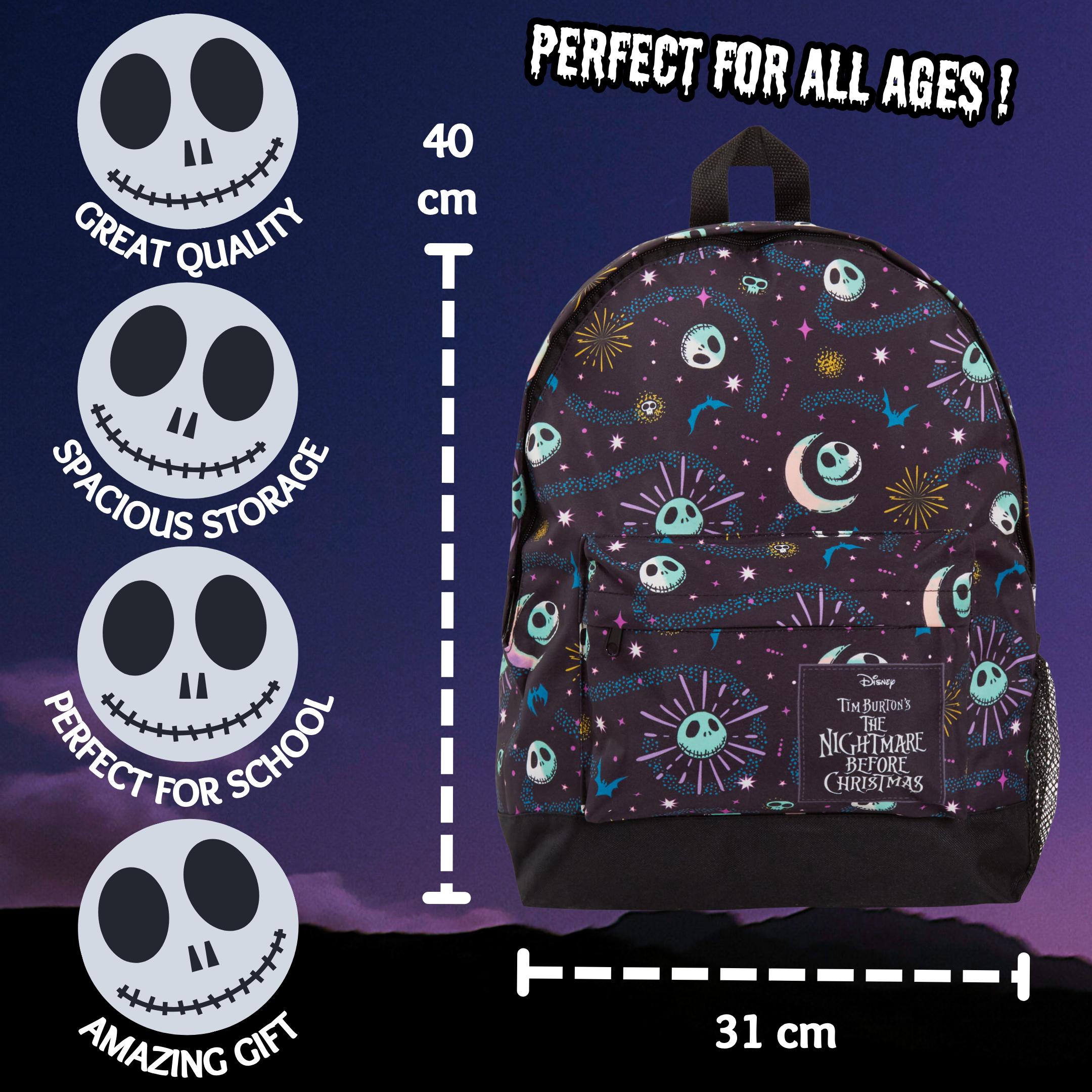 The Nightmare Before Christmas Backpack Kids Adults Jack Skellington School Bag