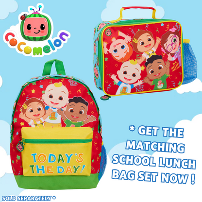 Boys Girls Cocomelon Backpack Kids Character Nursery Rucksack Travel Lunch Bag