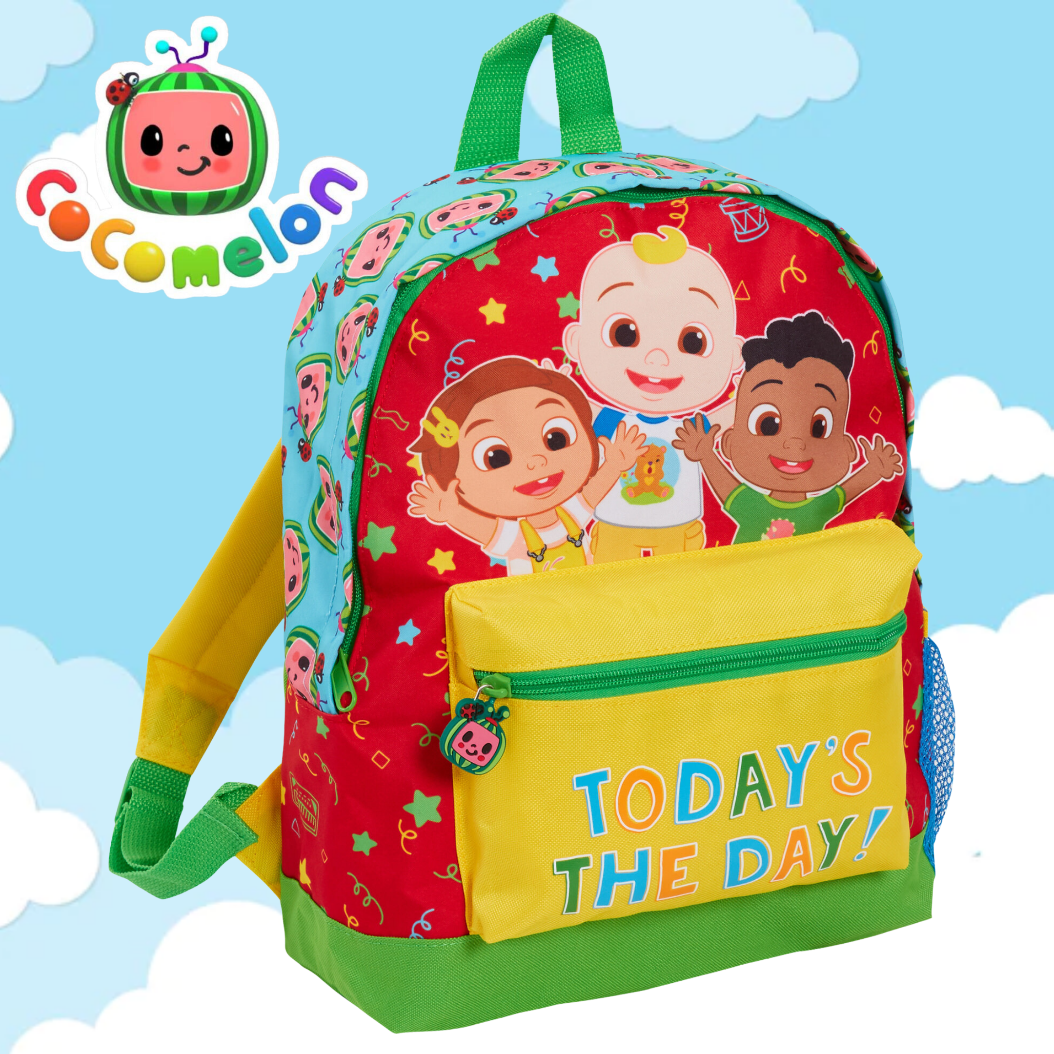 Boys Girls Cocomelon Backpack Kids Character Nursery Rucksack Travel Lunch Bag