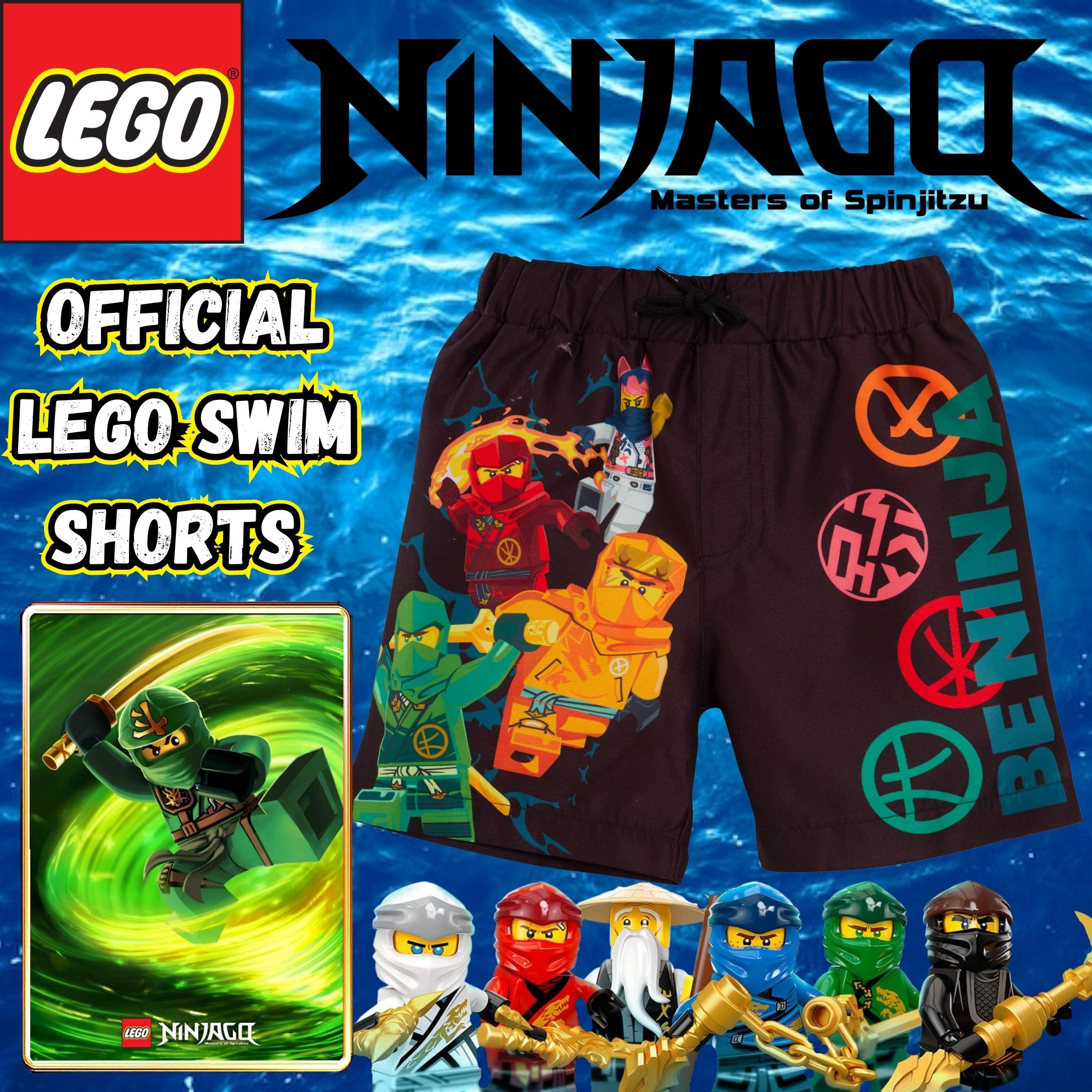 Boys LEGO Ninjago Swim Shorts LEGO Swimming Shorts Kids Trunks Pool Board Shorts