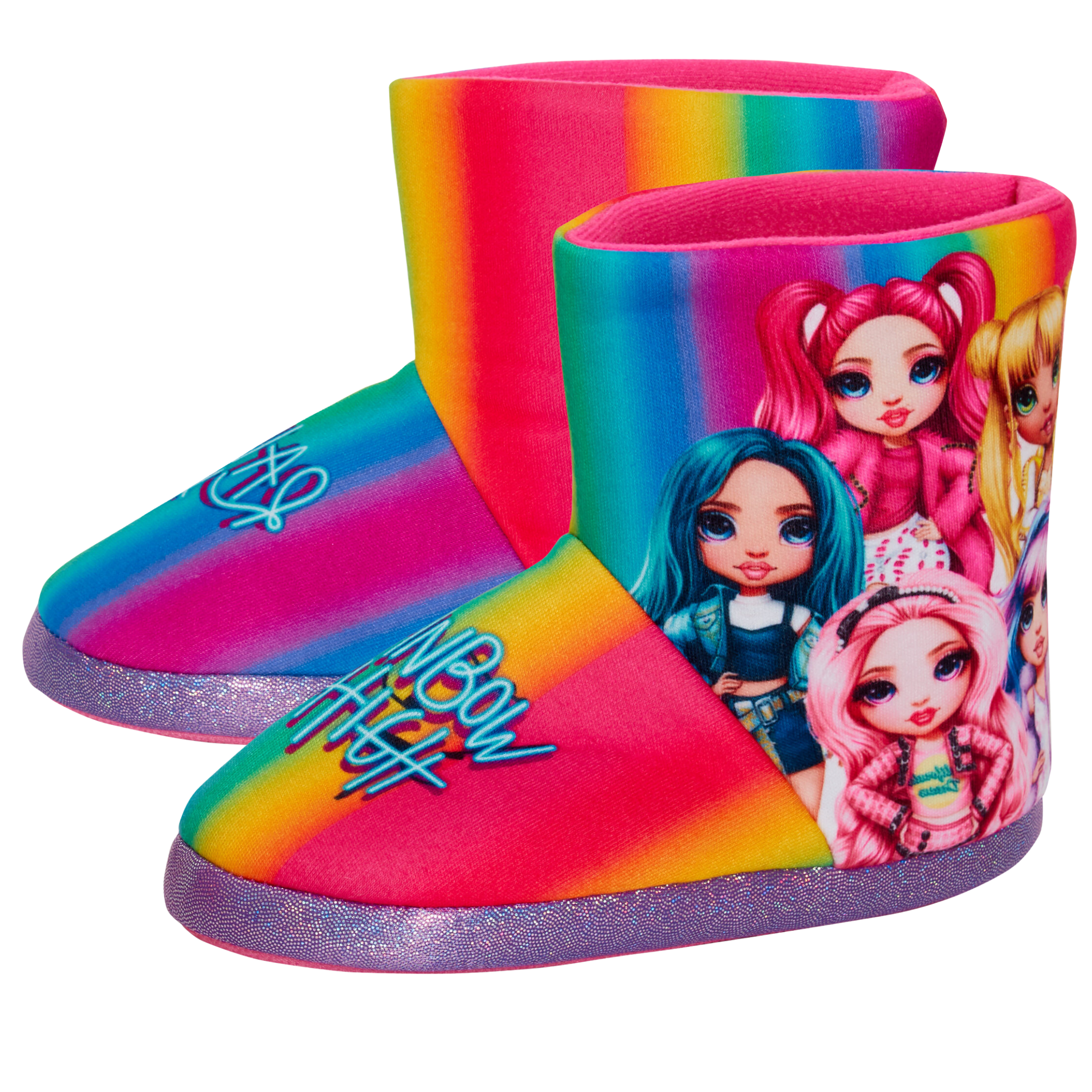 Girls Rainbow High Slipper Boots For Kids Slippers Fleece Booties House Shoes