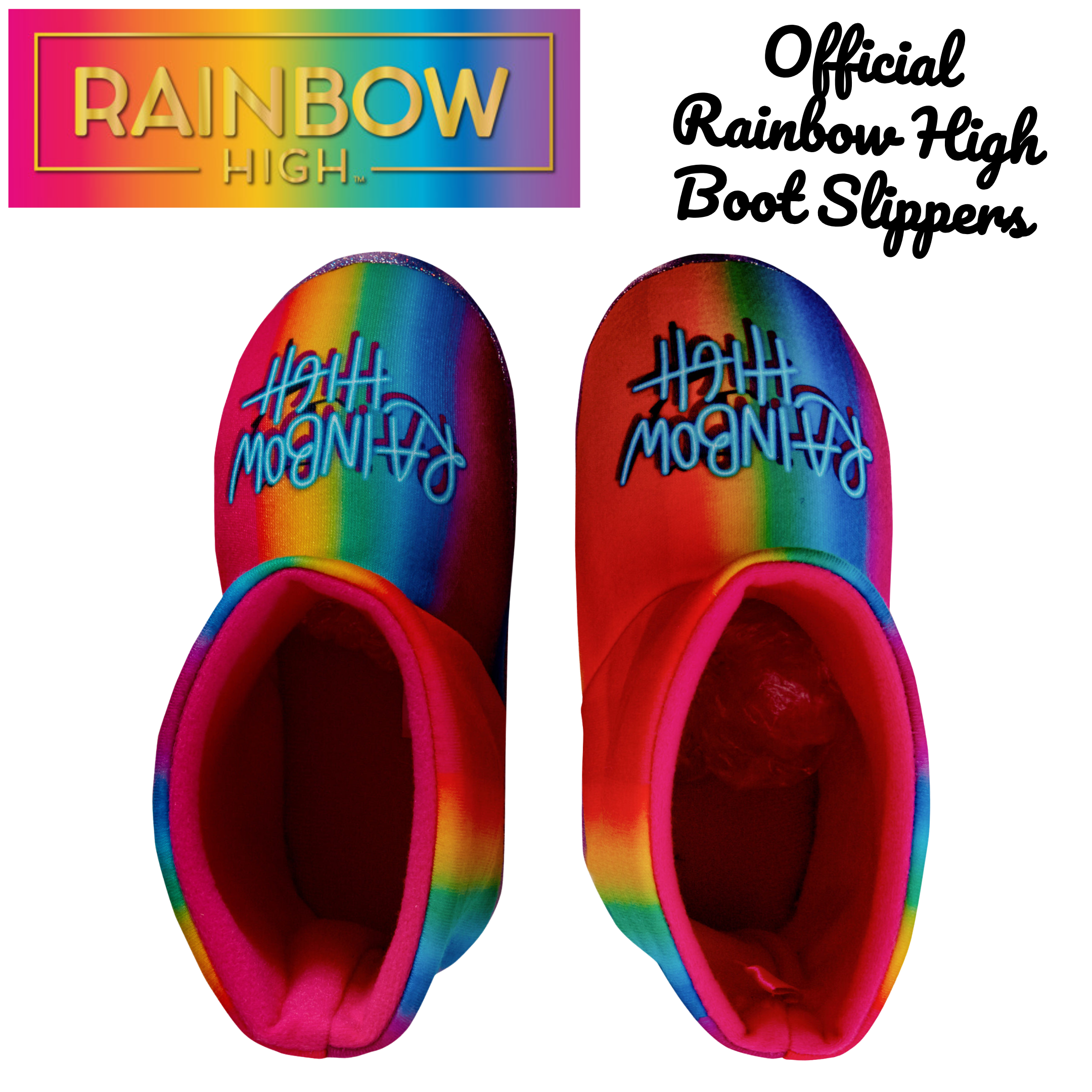 Girls Rainbow High Slipper Boots For Kids Slippers Fleece Booties House Shoes