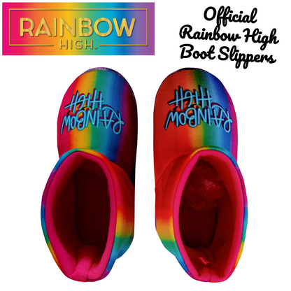 Girls Rainbow High Slipper Boots For Kids Slippers Fleece Booties House Shoes