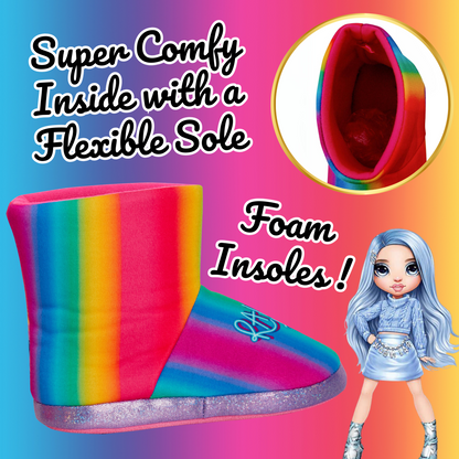 Girls Rainbow High Slipper Boots For Kids Slippers Fleece Booties House Shoes