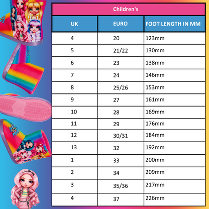 Girls Rainbow High Slipper Boots For Kids Slippers Fleece Booties House Shoes
