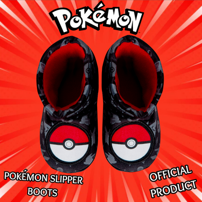 Pokemon Slipper Boots Kids Slippers Slouch Pokeball Gamer Fleece Slipper Socks