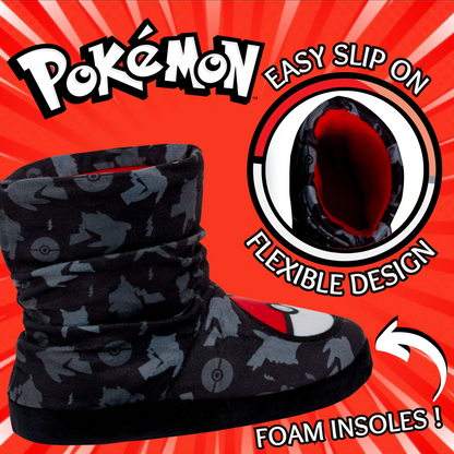 Pokemon Slipper Boots Kids Slippers Slouch Pokeball Gamer Fleece Slipper Socks