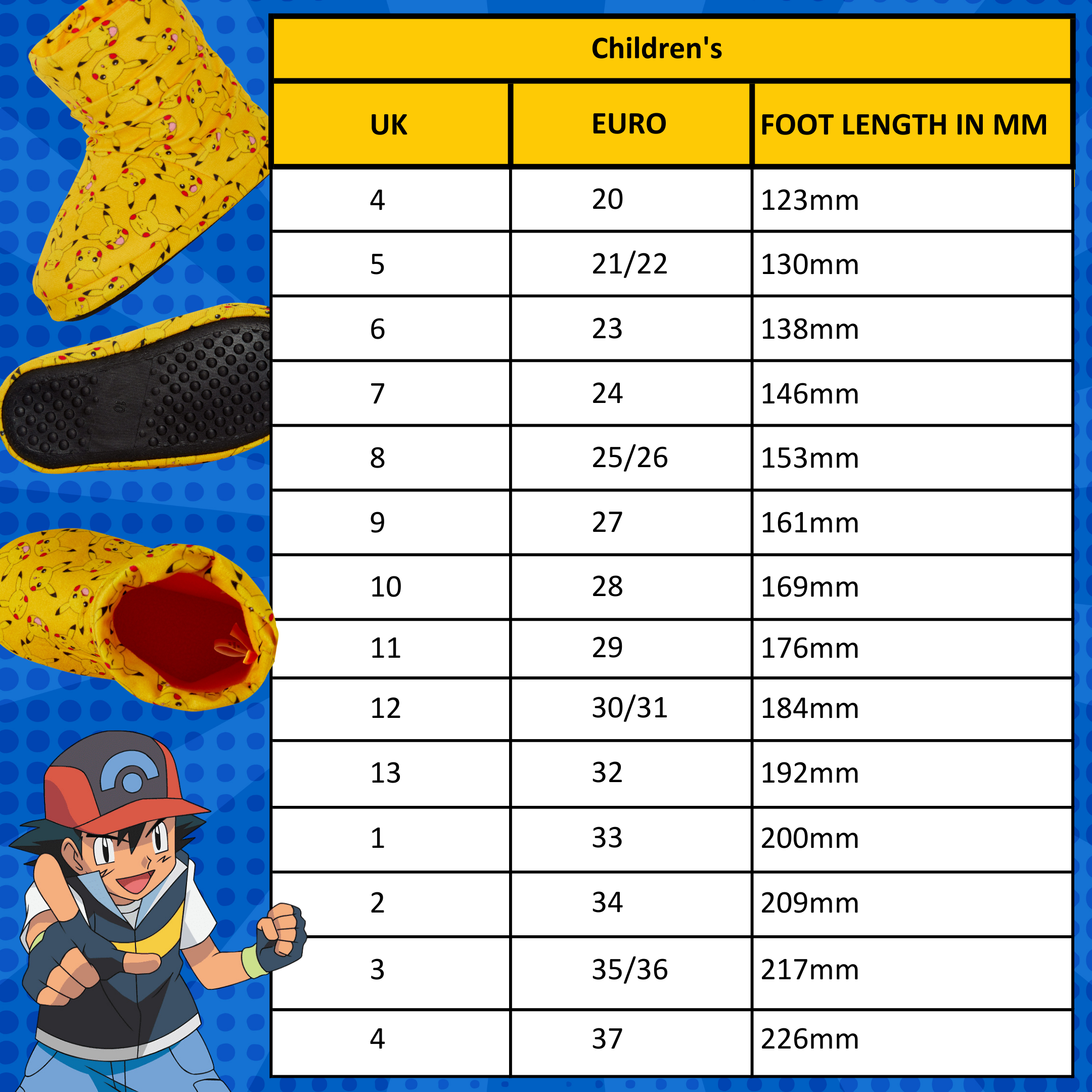Pokemon Pikachu Slipper Boots Kids Slippers Slouch Gamer Fleece Slippers Socks