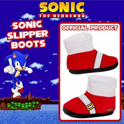 Sonic The Hedgehog Slipper Boots Kids Slippers Dress Up Gamer Fleece House Shoes