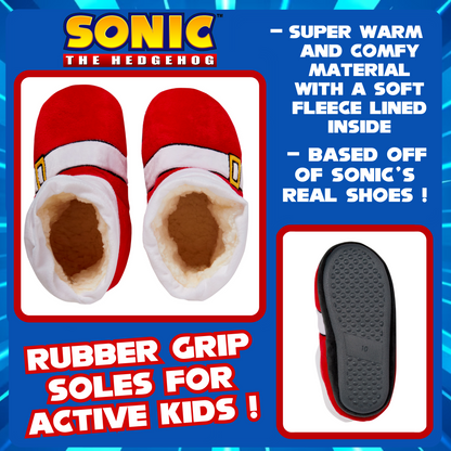 Sonic The Hedgehog Slipper Boots Kids Slippers Dress Up Gamer Fleece House Shoes
