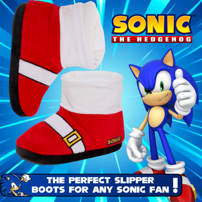 Sonic The Hedgehog Slipper Boots Kids Slippers Dress Up Gamer Fleece House Shoes