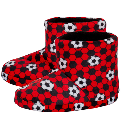 Kids Football Slipper Boots Boys Girls Fleece Lined Slippers House Shoe Booties