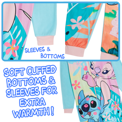Disney Stitch And Angel Onesie All In One Pyjamas For Kids Lilo Fleece Pjs Nightwear