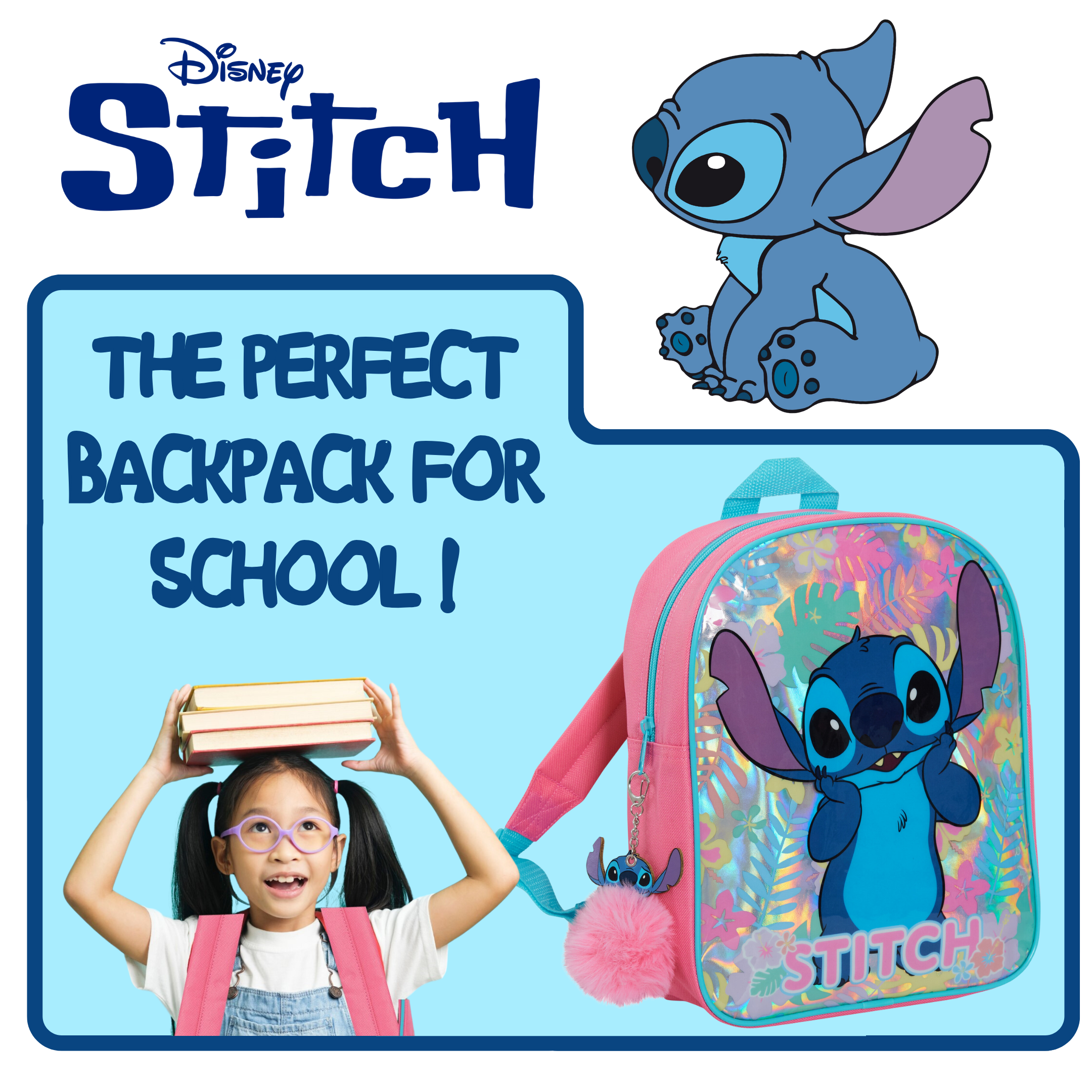 Lilo And Stitch Backpack For Kids Girls Boys Disney School Bag Travel Lunch Bag
