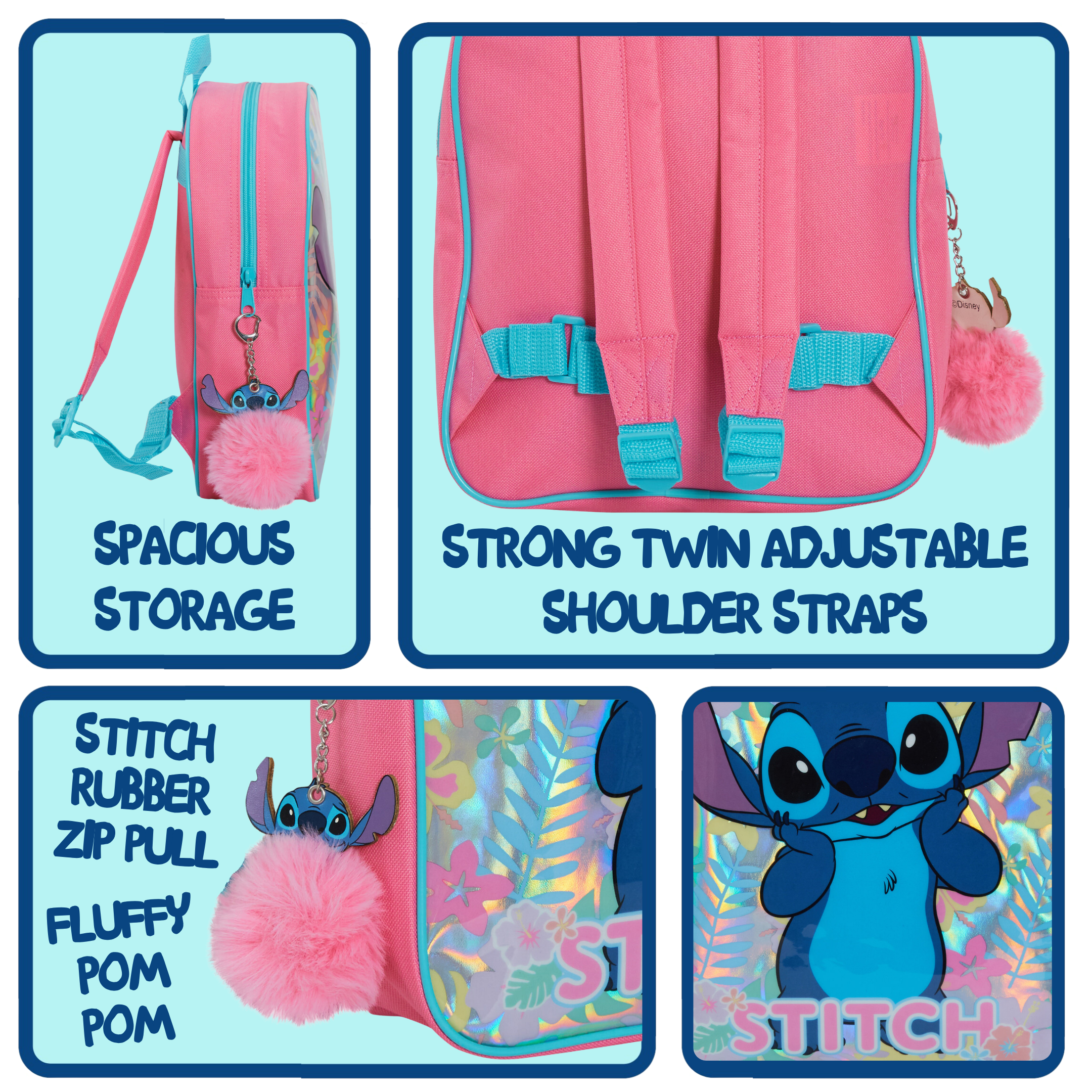 Lilo And Stitch Backpack For Kids Girls Boys Disney School Bag Travel Lunch Bag