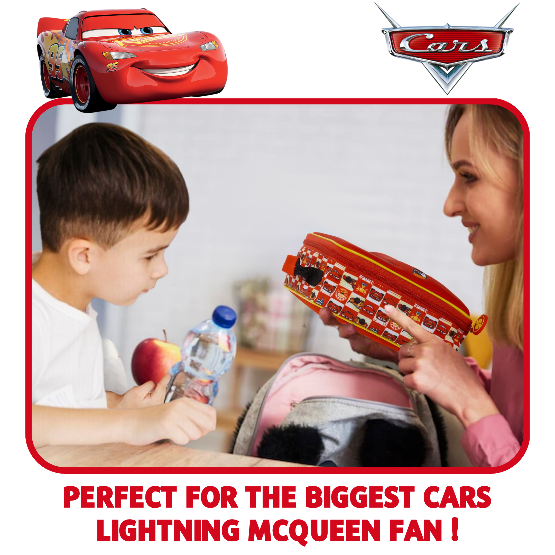 Disney Cars Lunch Bag Lightning McQueen Boys School Lunch Box Nursery Cooler Bag