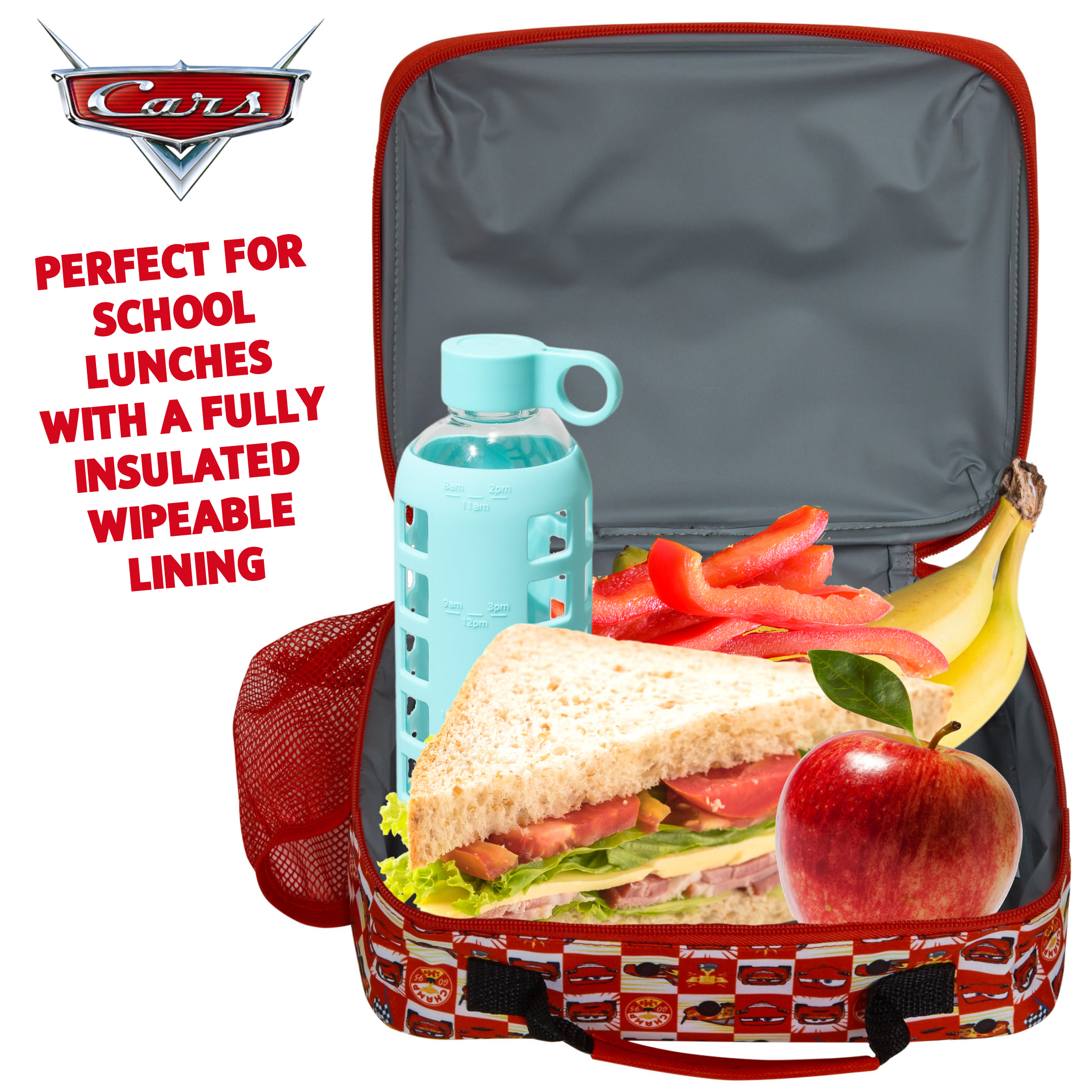 Disney Cars Lunch Bag Lightning McQueen Boys School Lunch Box Nursery Cooler Bag