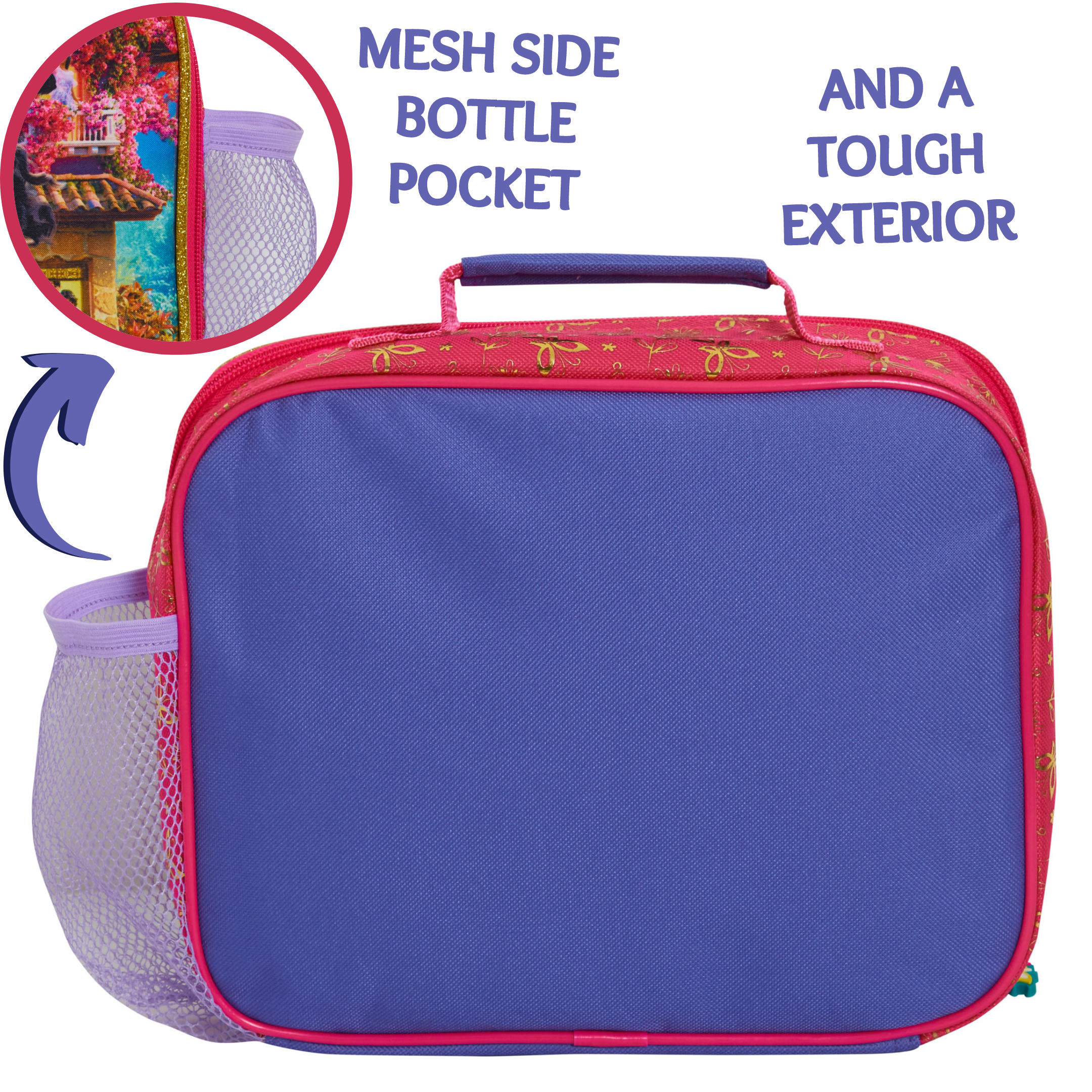 Disney Encanto Lunch Bag Bottle Holder Girls School Insulated Cooler Lunchbox