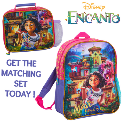 Disney Encanto Lunch Bag Bottle Holder Girls School Insulated Cooler Lunchbox