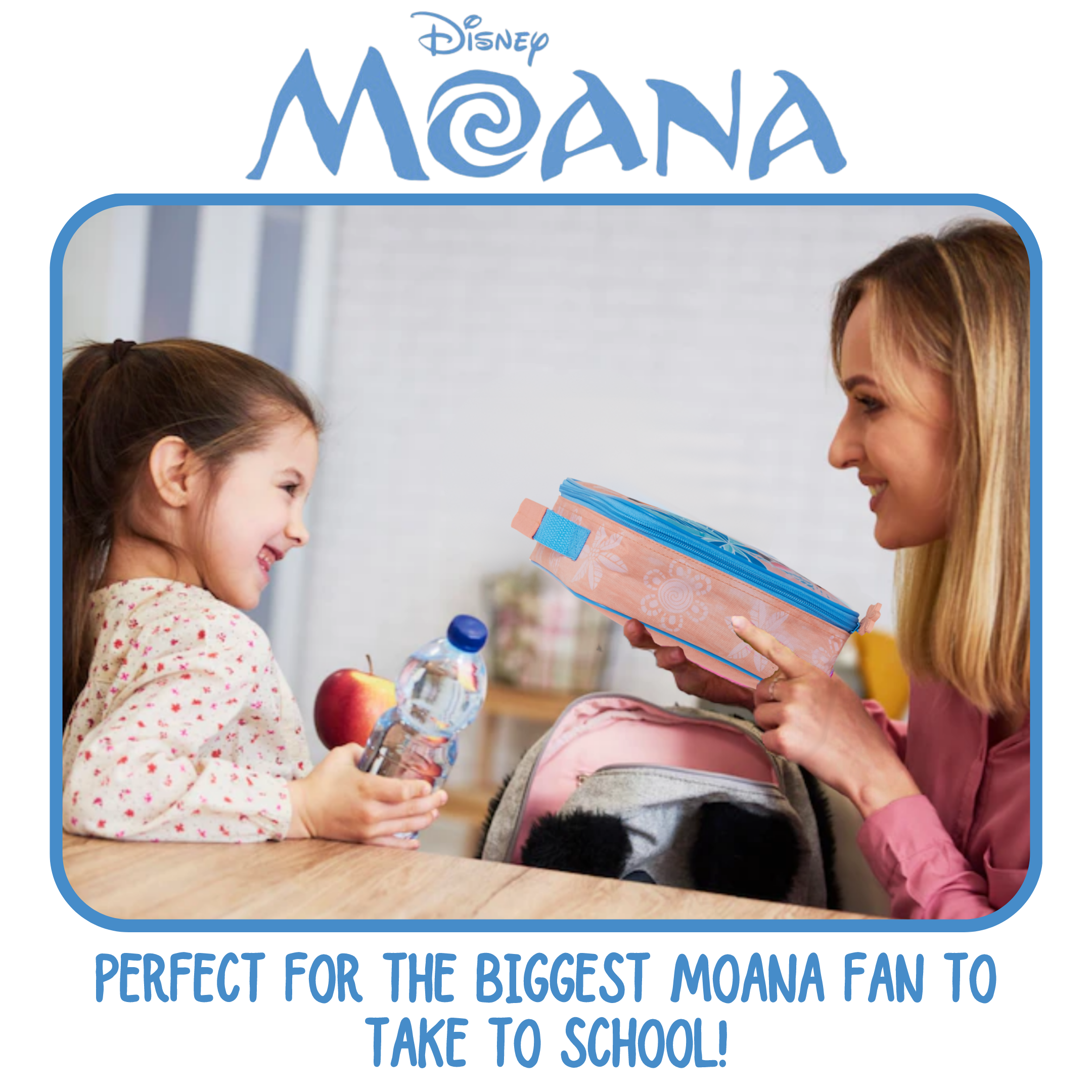 Disney Moana Lunch Bag with Bottle Holder Girls School Insulated Cooler Lunchbox