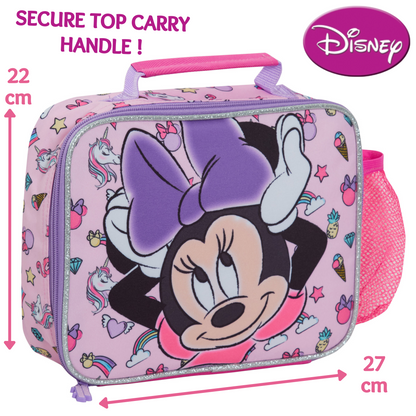 Disney Minnie Mouse Lunch Bag Bottle Holder Nursery Insulated Cooler Lunchbox