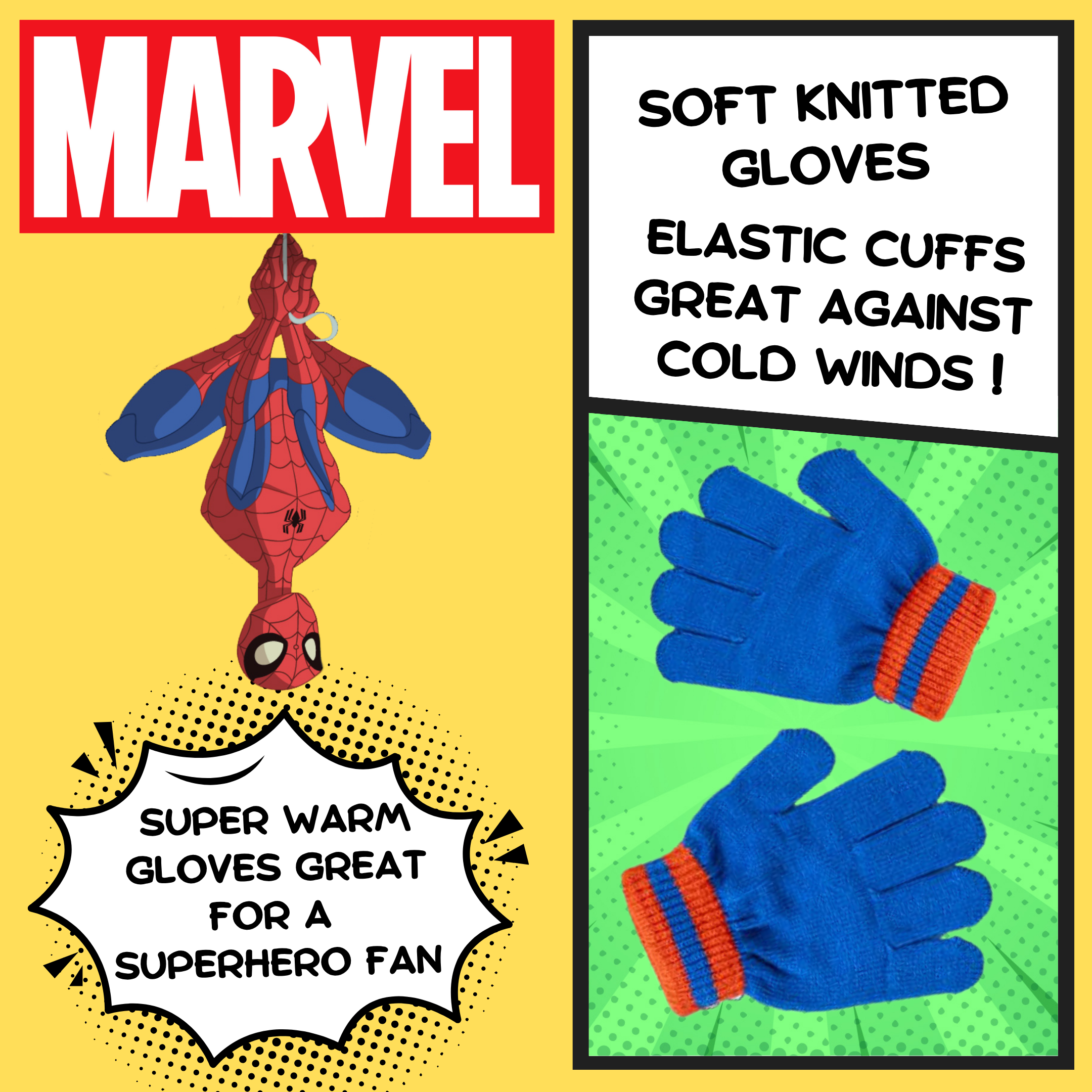 Boys Avengers Hat + Snood Scarf + Gloves Winter 3 Piece Set Kids Marvel Gift