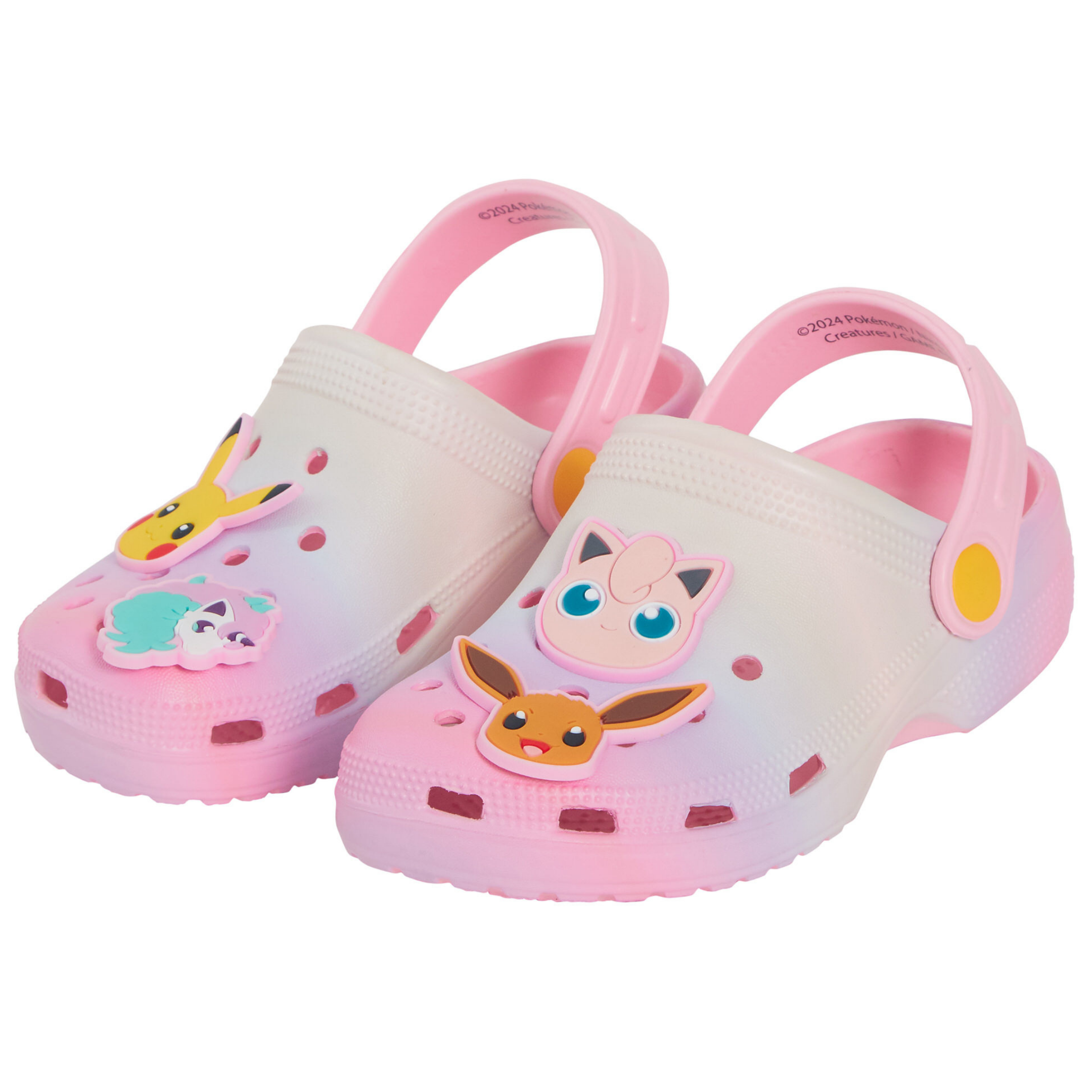 Girls Pokemon Clogs + Charms Kids Sandals Pikachu Eevee Sliders Beach Shoes