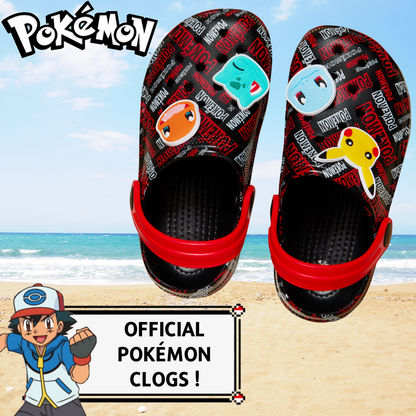 Pokemon Clogs + Charms Girls Boys Pikachu Sandals Pokeball Sliders Beach Shoes