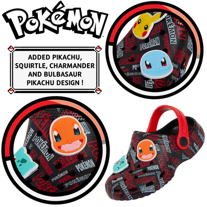 Pokemon Clogs + Charms Girls Boys Pikachu Sandals Pokeball Sliders Beach Shoes