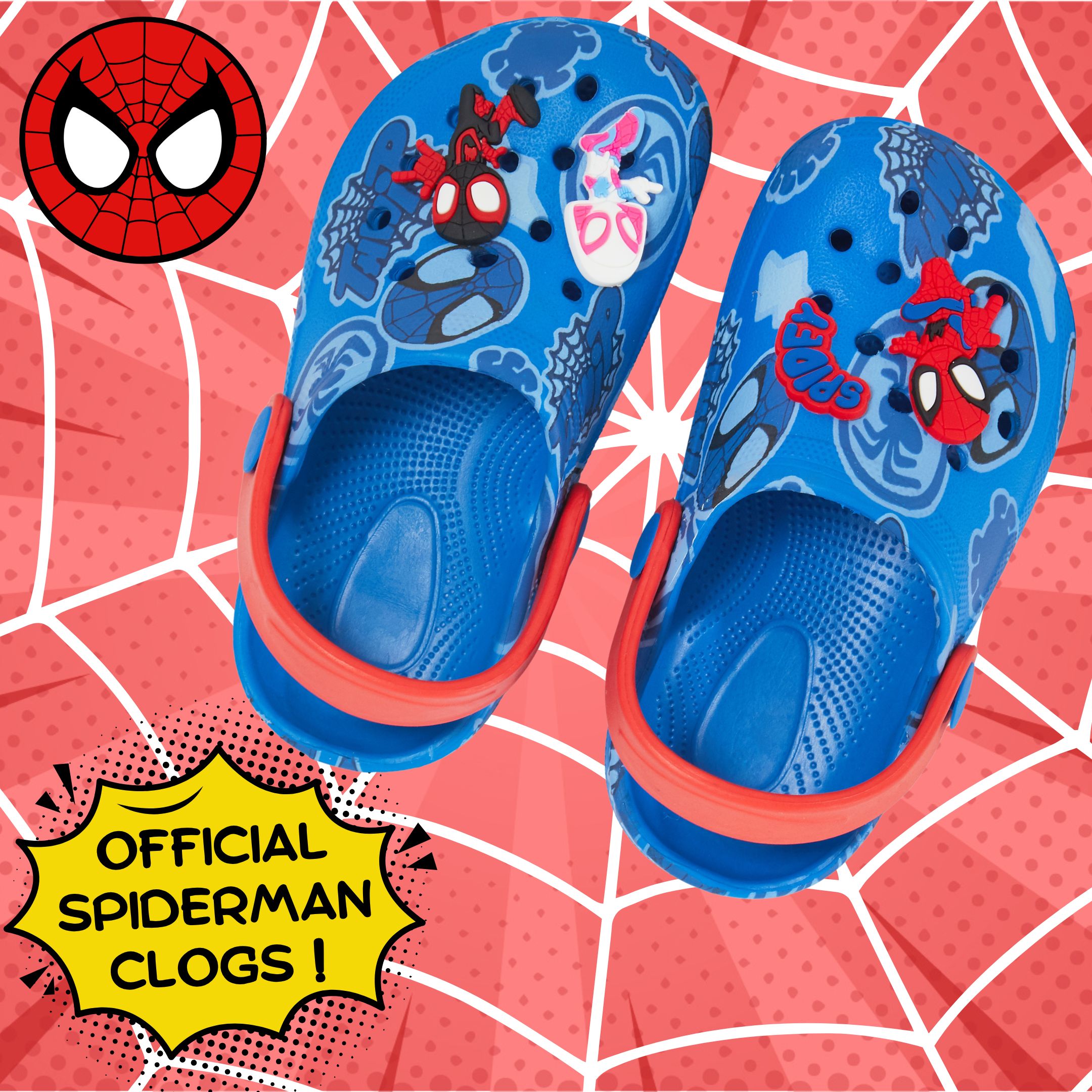 Boys Spidey and His Amazing Friends Clog Sandals + Charms Sliders Beach Shoes