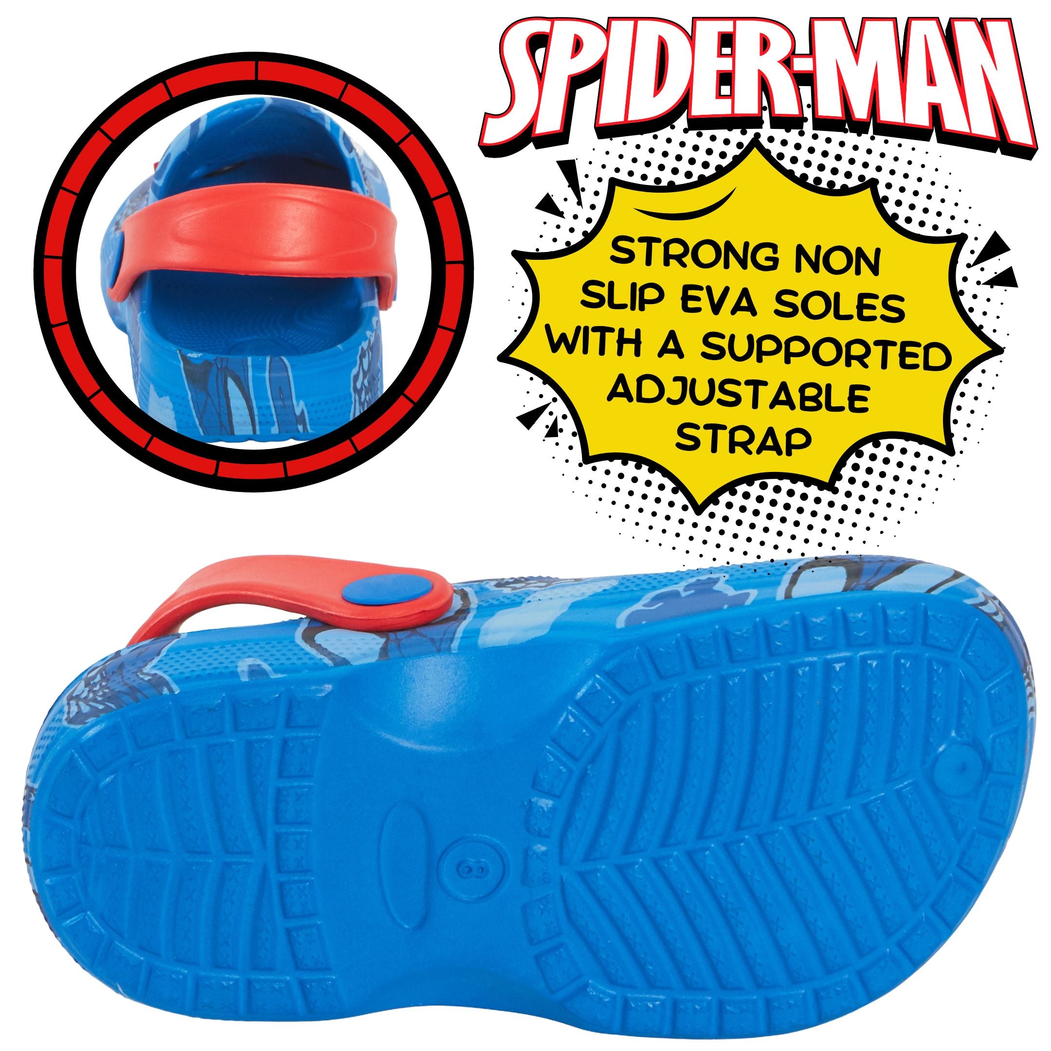 Boys Spidey and His Amazing Friends Clog Sandals + Charms Sliders Beach Shoes