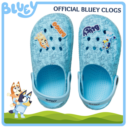 Girls Boys Bluey Clogs Sandals + Charms Kids Summer Sliders + Strap Beach Shoes