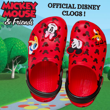 Disney Mickey Mouse Minnie Mouse Clogs Sandals + Charms Kids Sliders Beach Shoes