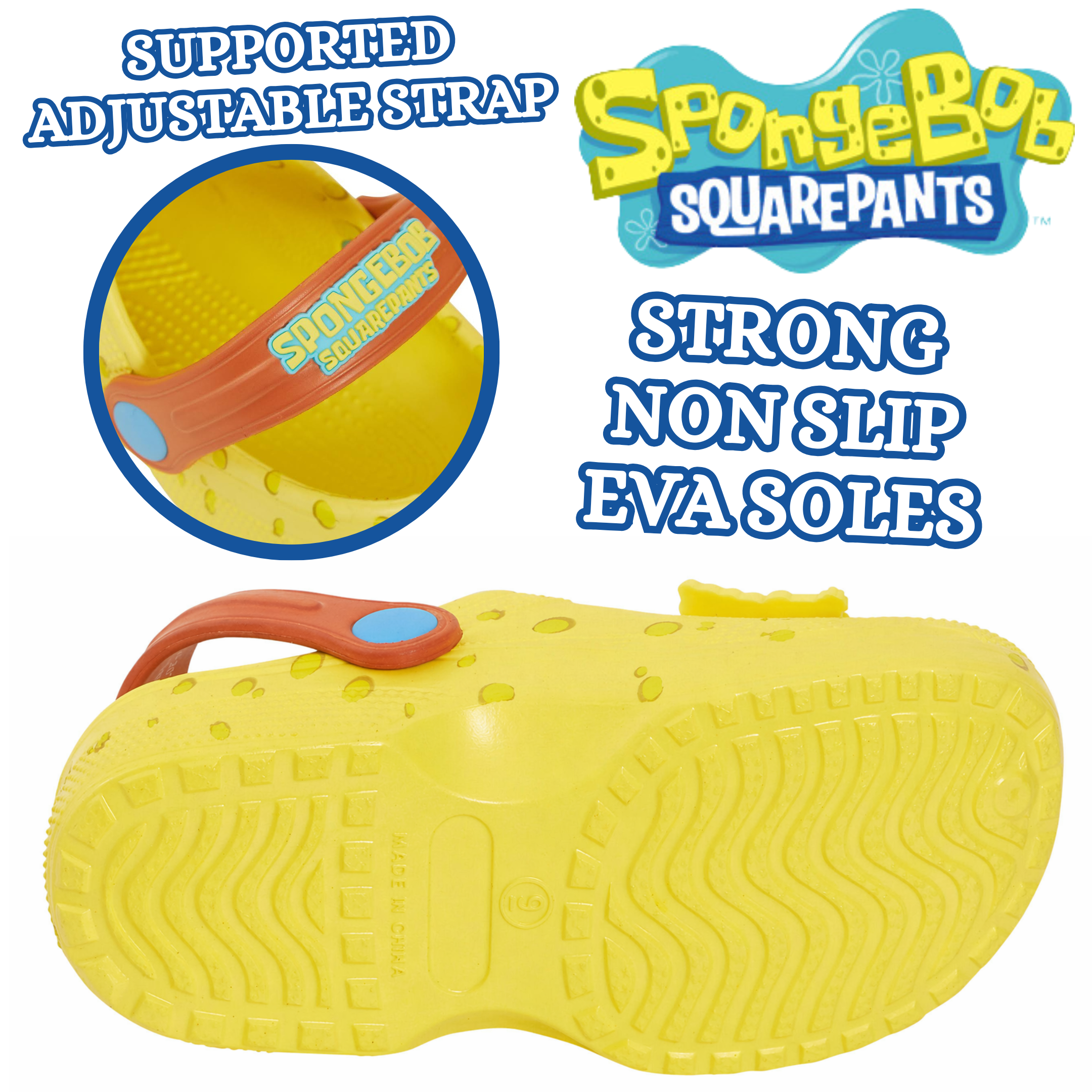 SpongeBob SquarePants Clogs with Charms Sandals Kids Summer Sliders Beach Shoes