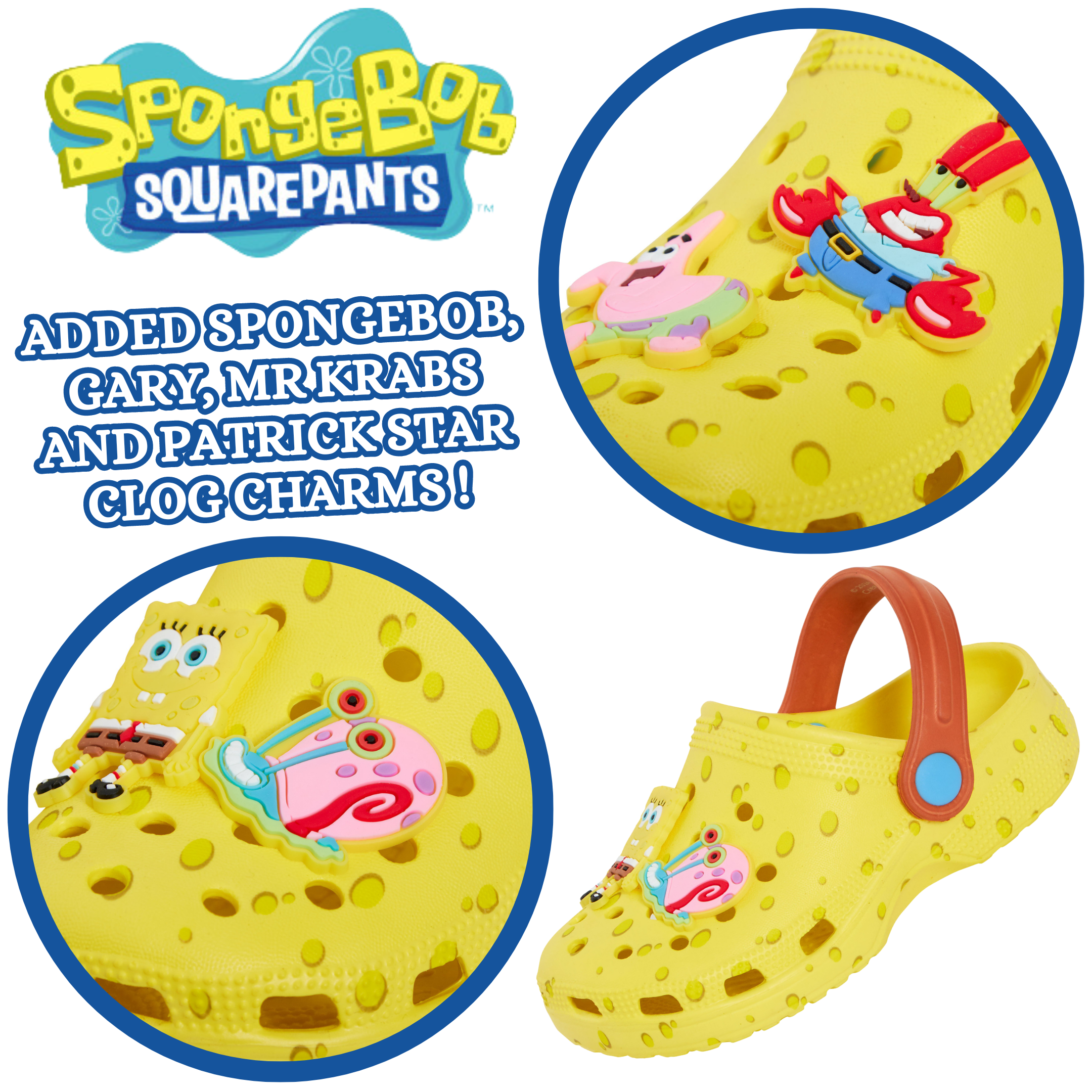 SpongeBob SquarePants Clogs with Charms Sandals Kids Summer Sliders Beach Shoes