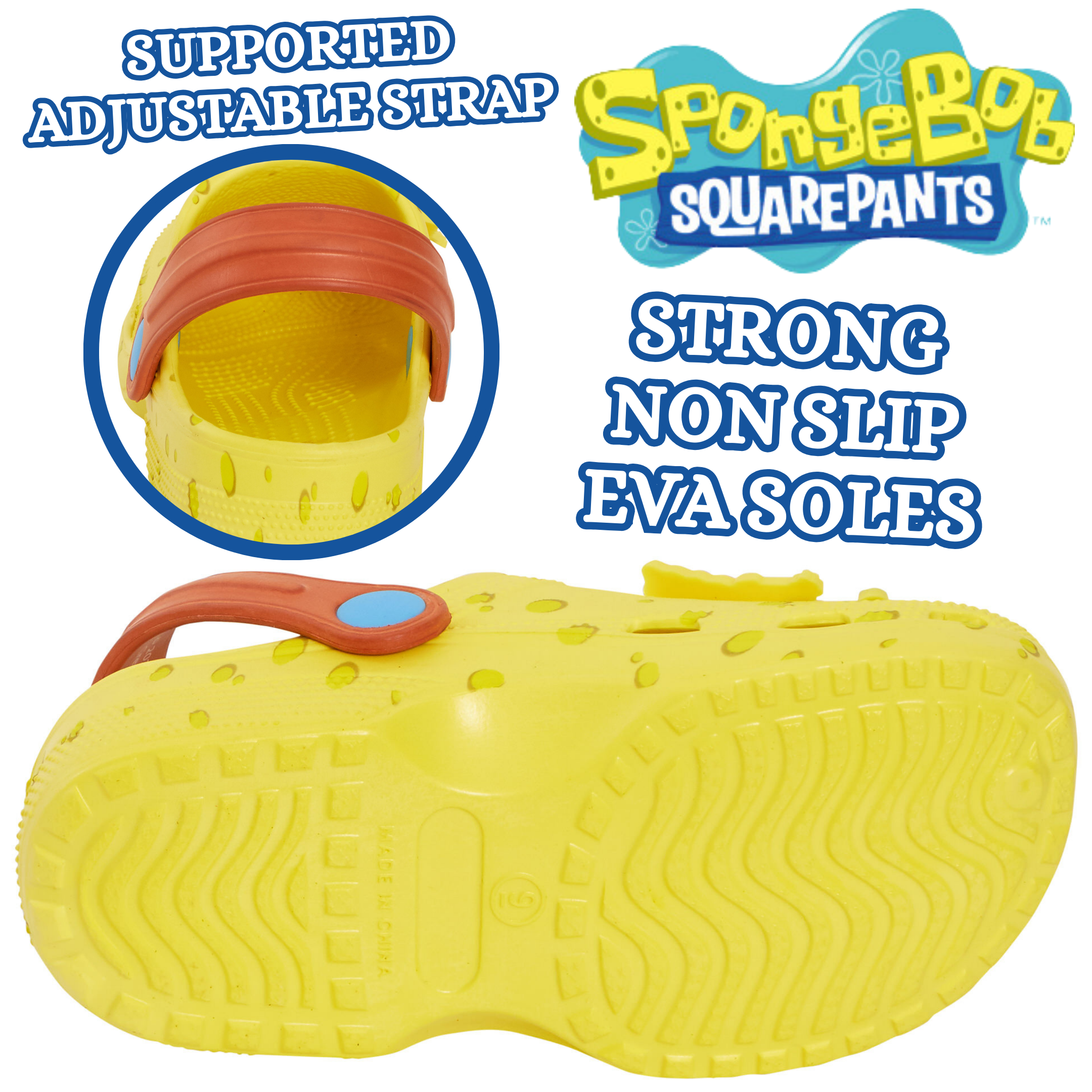 SpongeBob SquarePants Clogs with Charms Sandals Kids Summer Sliders Beach Shoes